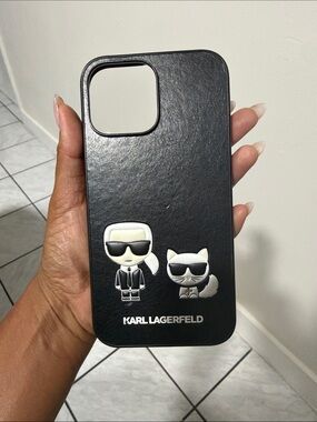 Karl Lagerfeld Black Phone Case with Karl & Choupette Icons